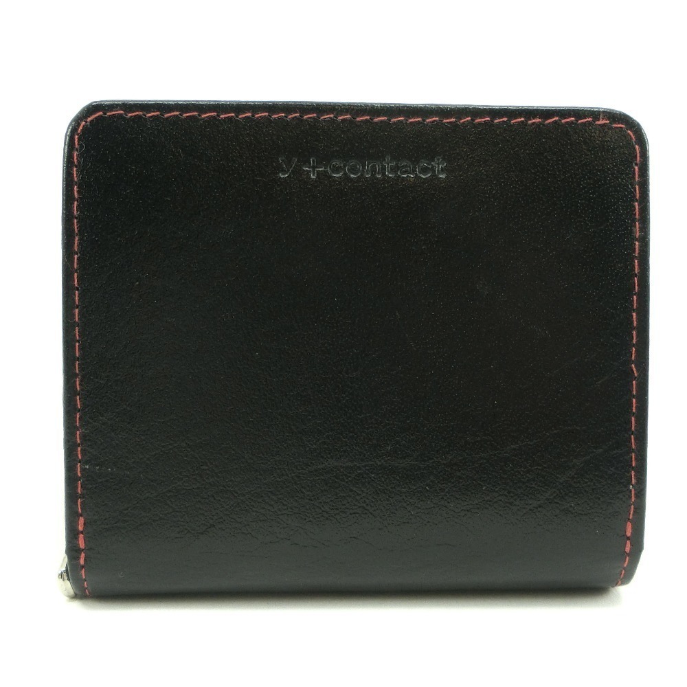 Other Leather Bifold Wallet Black Snap Button Leather Short Wallet